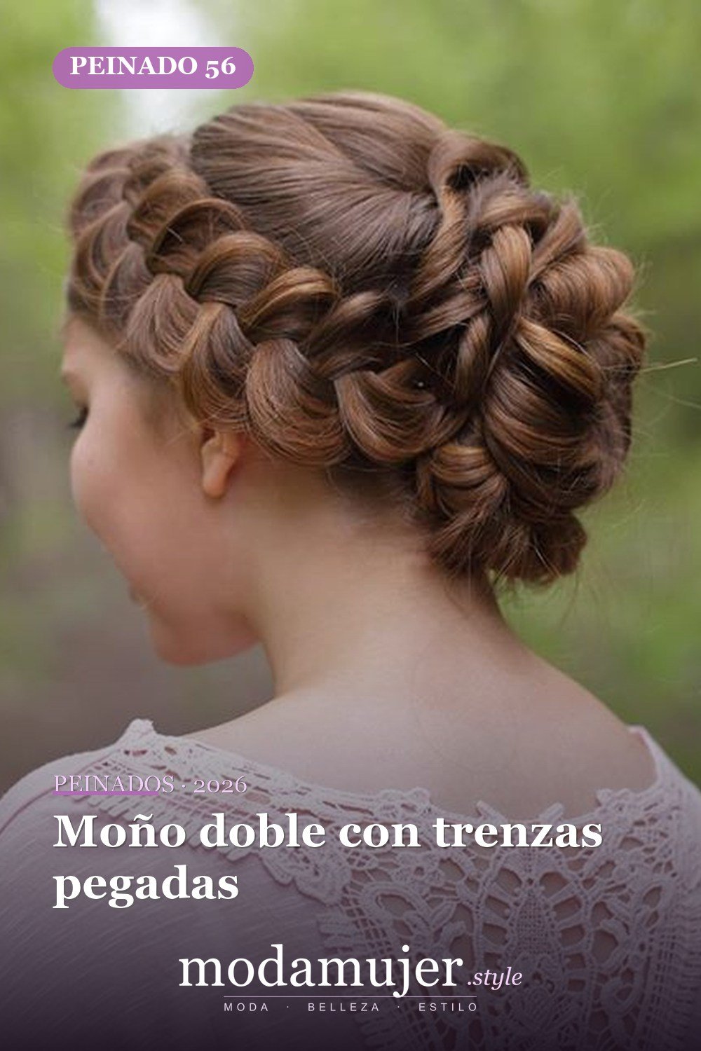 Moño doble con trenzas pegadas — 64 hermosos peinados para chicas