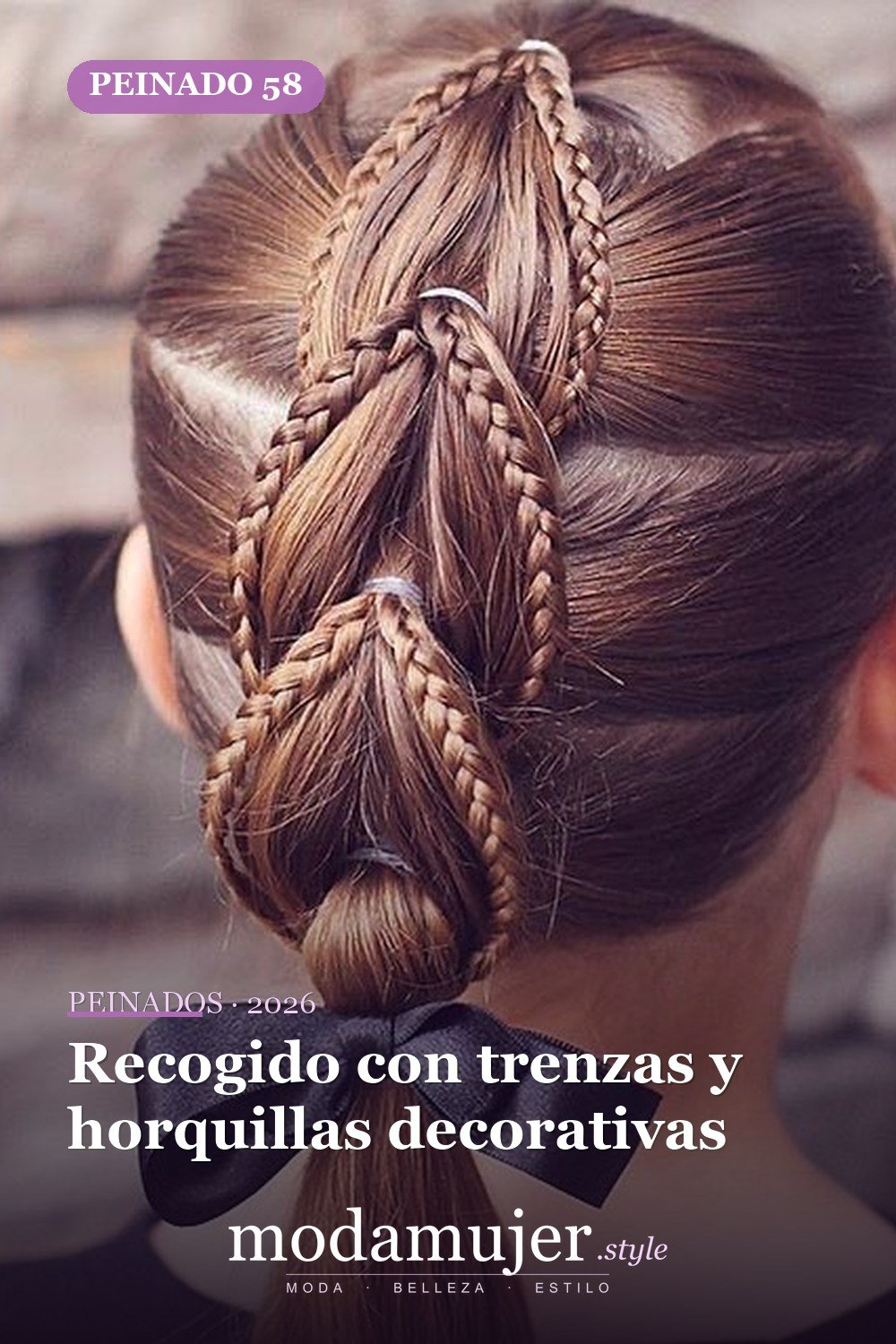Recogido con trenzas y horquillas decorativas — 64 hermosos peinados para chicas