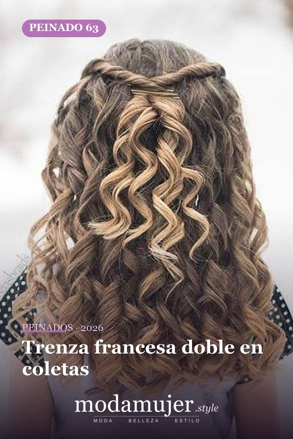 Trenza francesa doble en coletas — 64 hermosos peinados para chicas