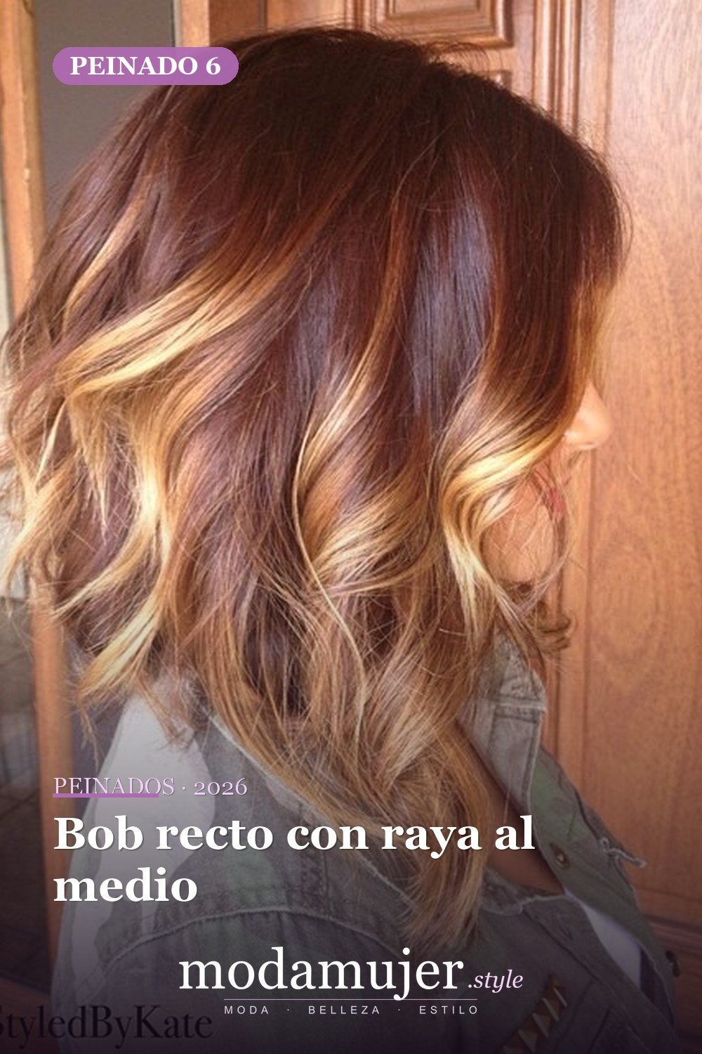 Bob recto con raya al medio — 65 mejores peinados de media melena