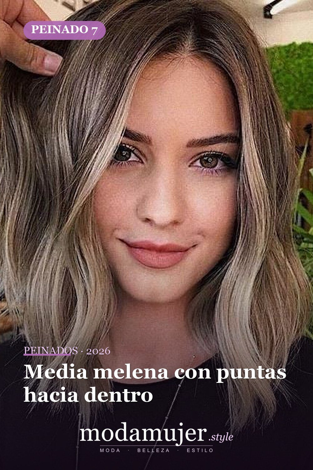 Media melena con puntas hacia dentro — 65 mejores peinados de media melena