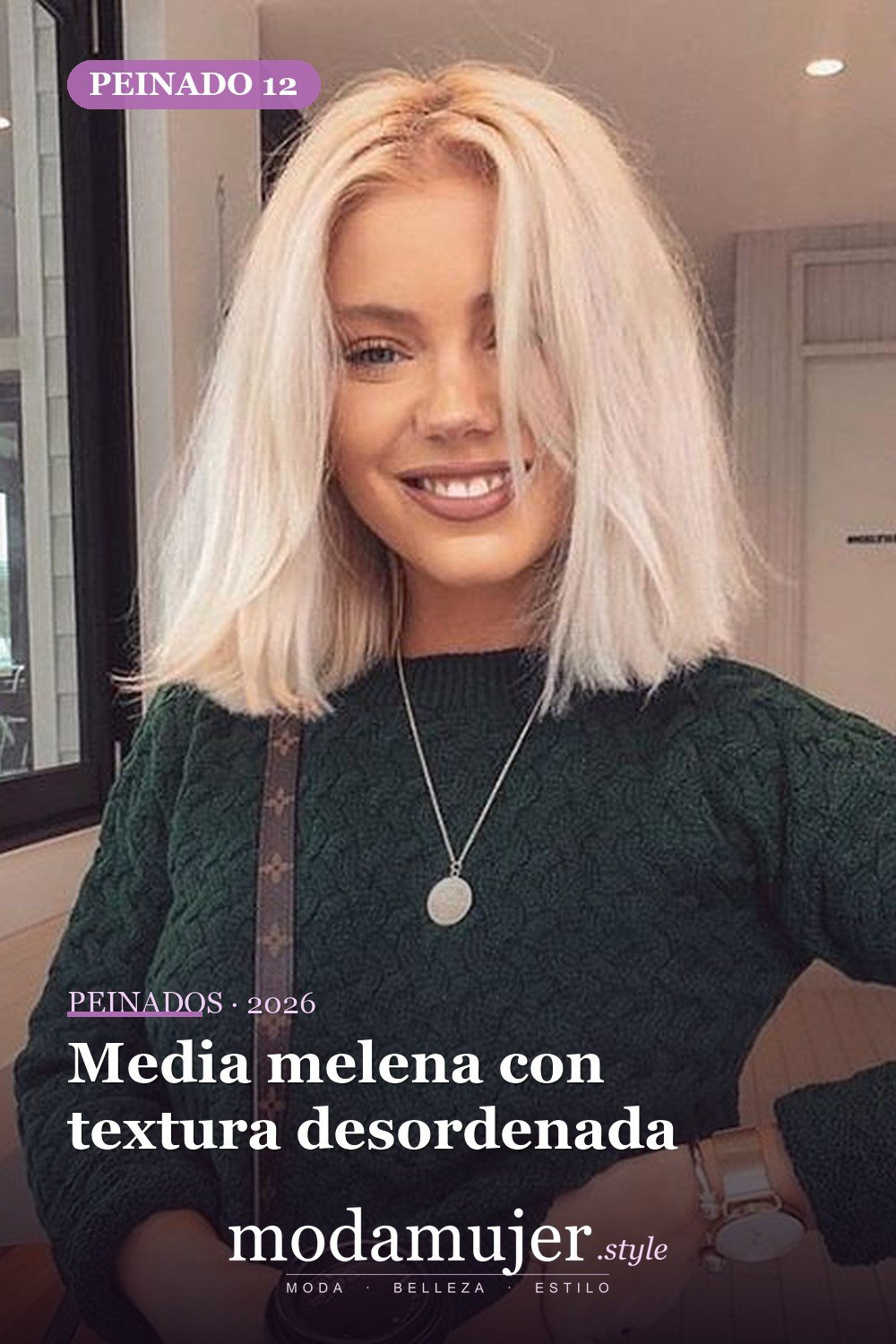 Media melena con textura desordenada — 65 mejores peinados de media melena