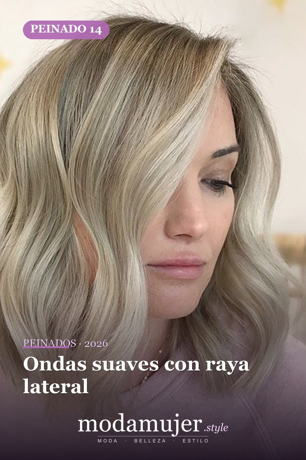 Ondas suaves con raya lateral — 65 mejores peinados de media melena