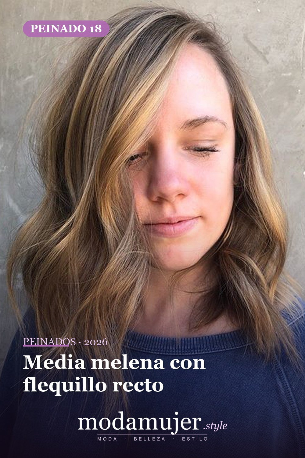 Media melena con flequillo recto — 65 mejores peinados de media melena