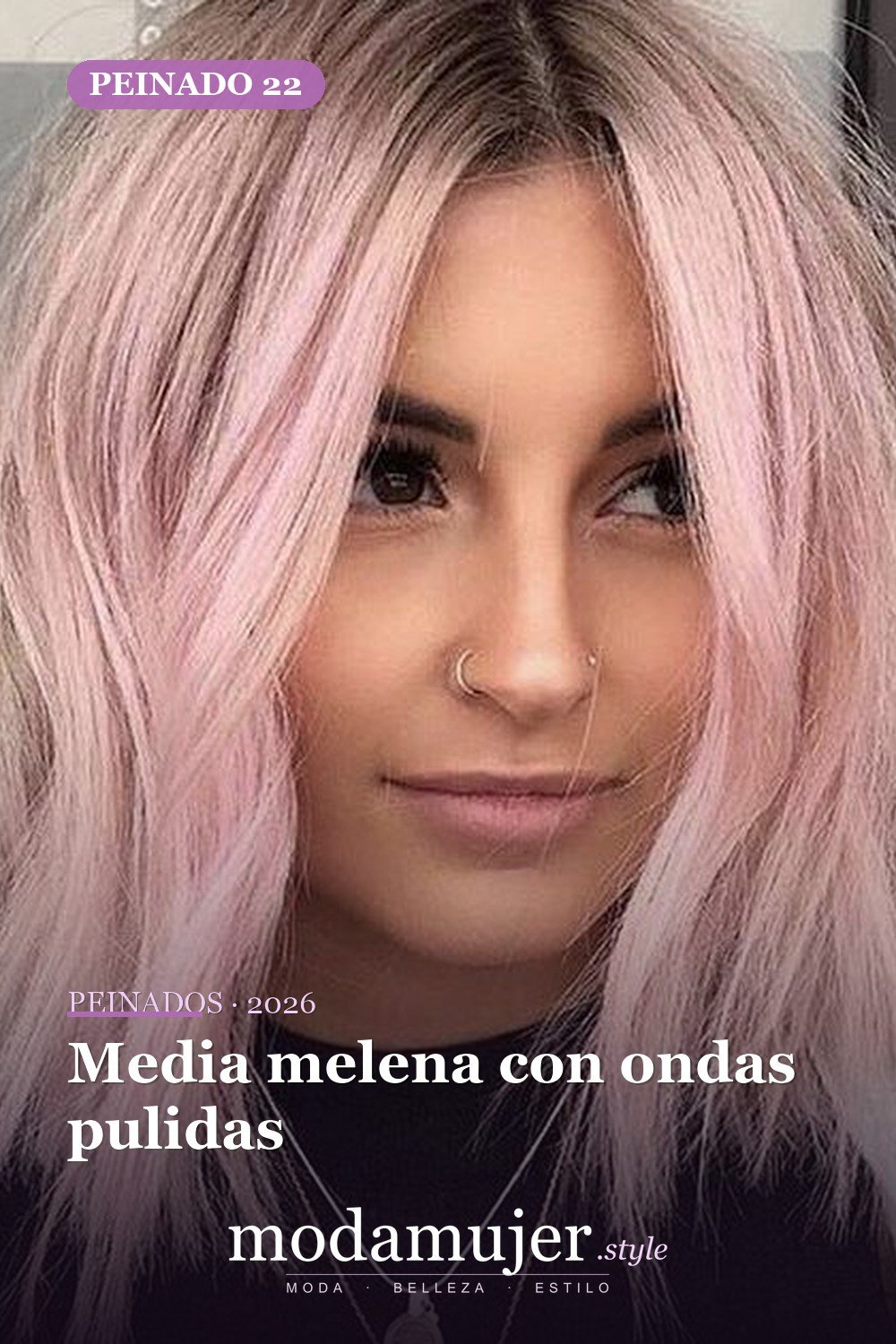 Media melena con ondas pulidas — 65 mejores peinados de media melena