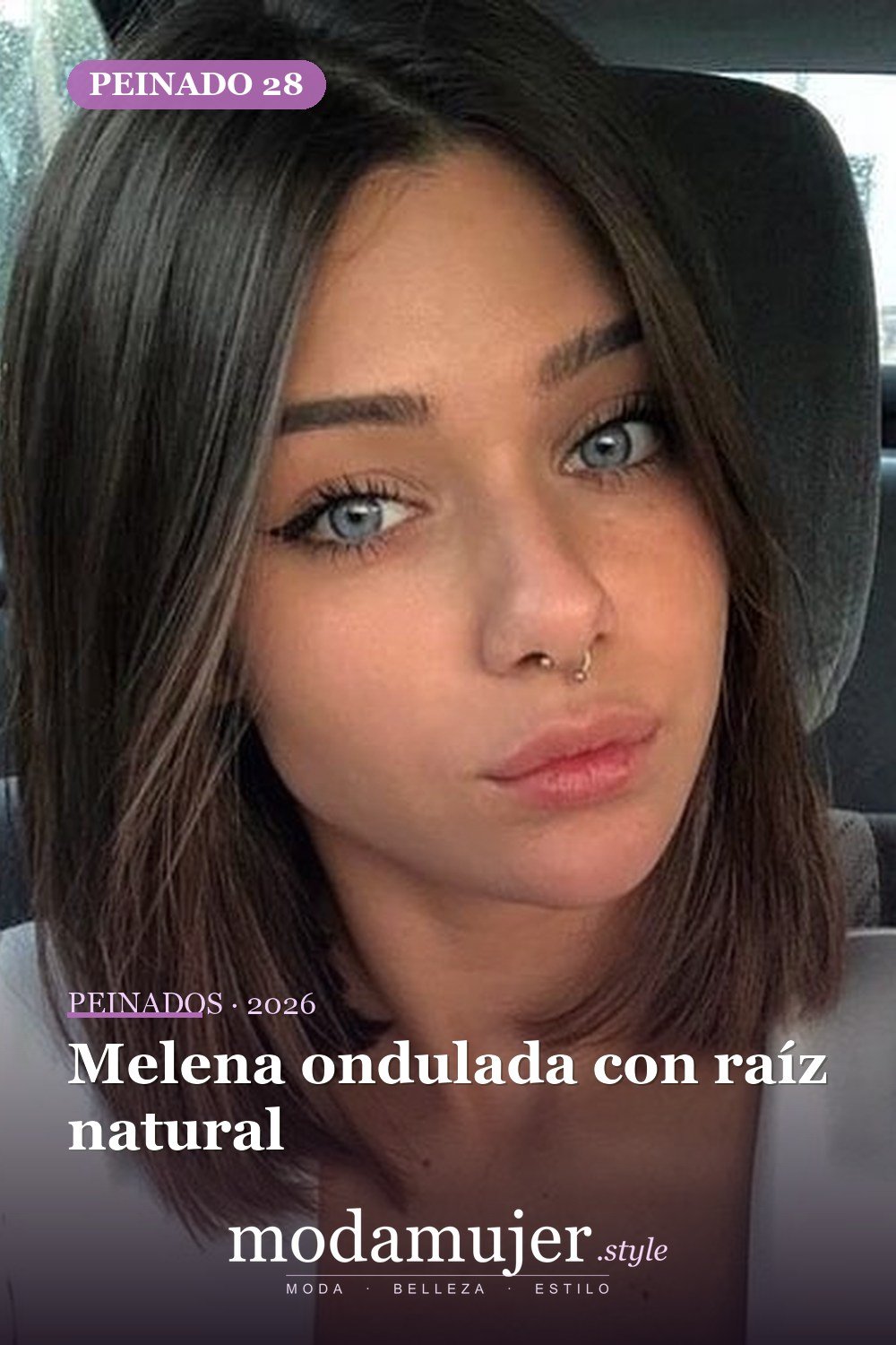 Melena ondulada con raíz natural — 65 mejores peinados de media melena
