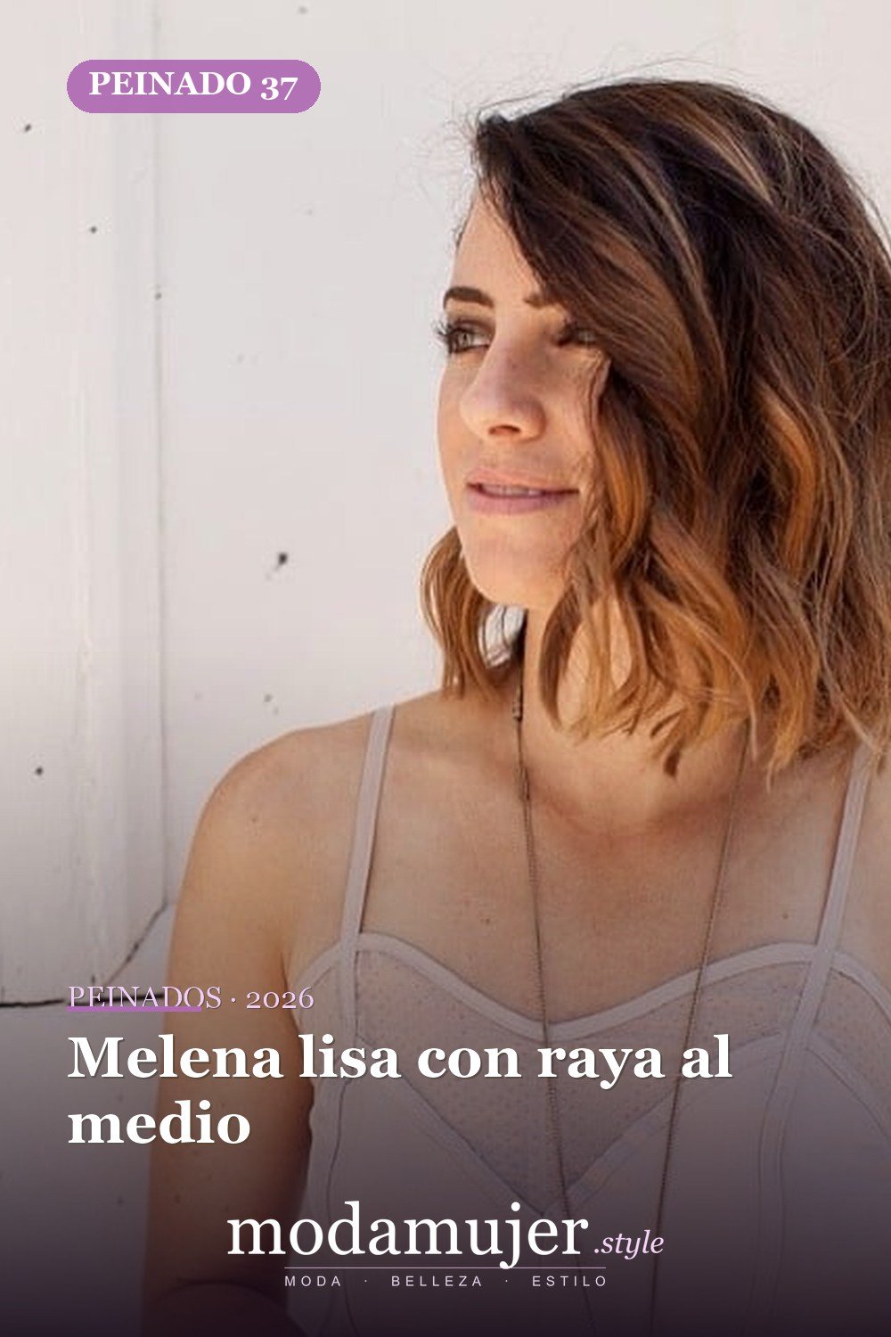 Melena lisa con raya al medio — 65 mejores peinados de media melena