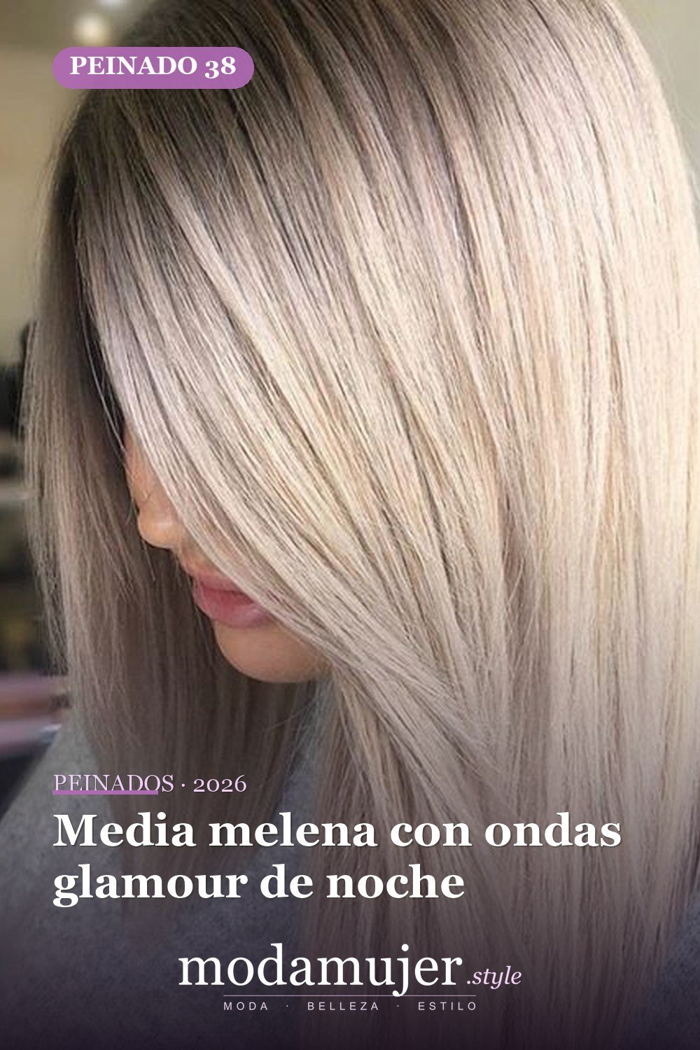 Media melena con ondas glamour de noche — 65 mejores peinados de media melena