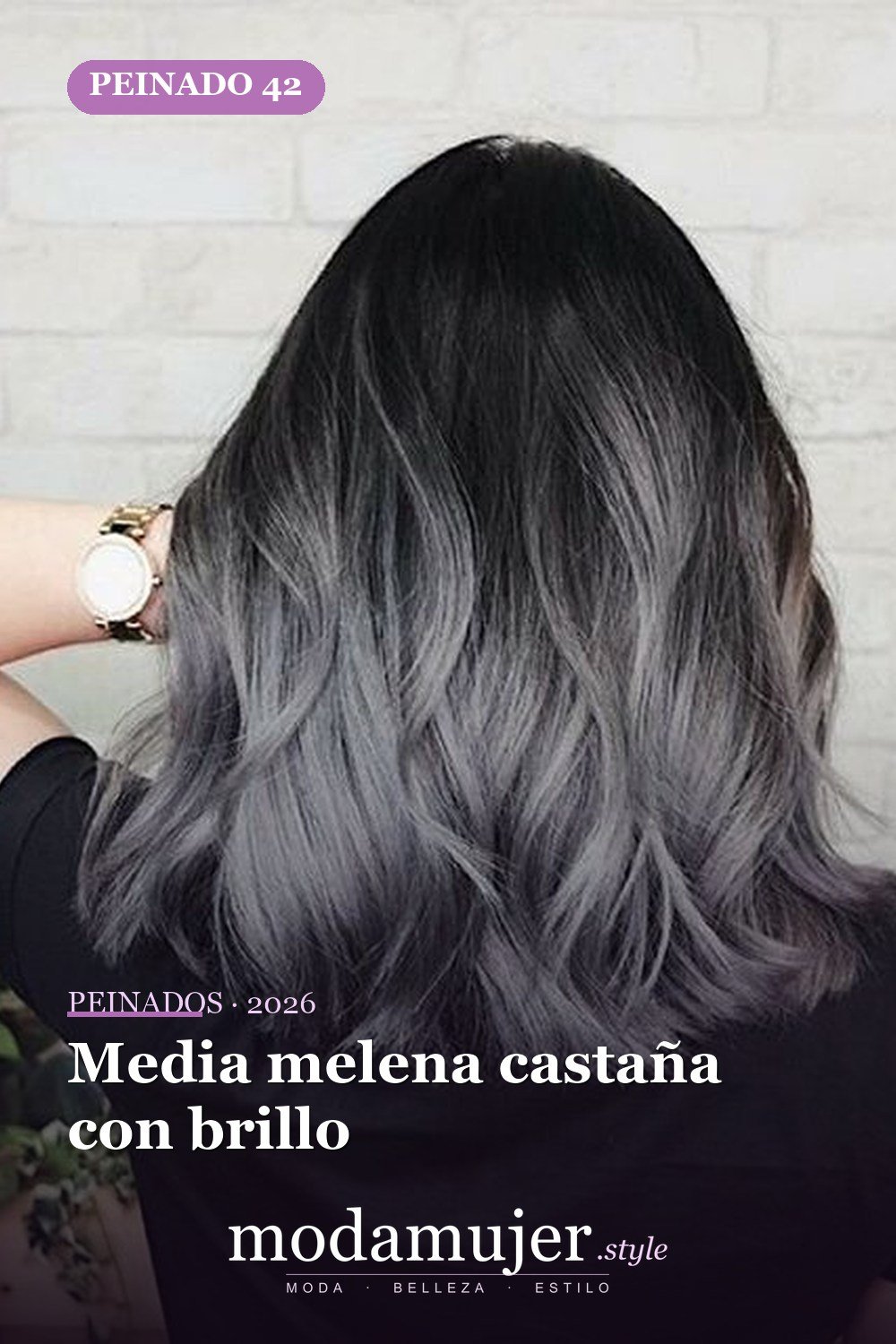 Media melena castaña con brillo — 65 mejores peinados de media melena