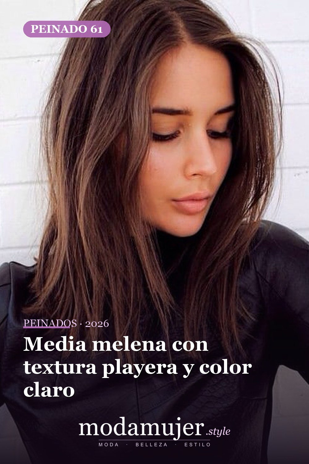 Media melena con textura playera y color claro — 65 mejores peinados de media melena