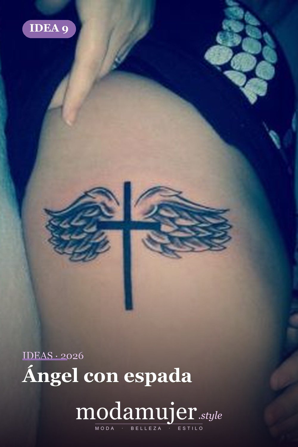 Ángel con espada — 67 hermosos tatuajes de ángel celestial para niñas
