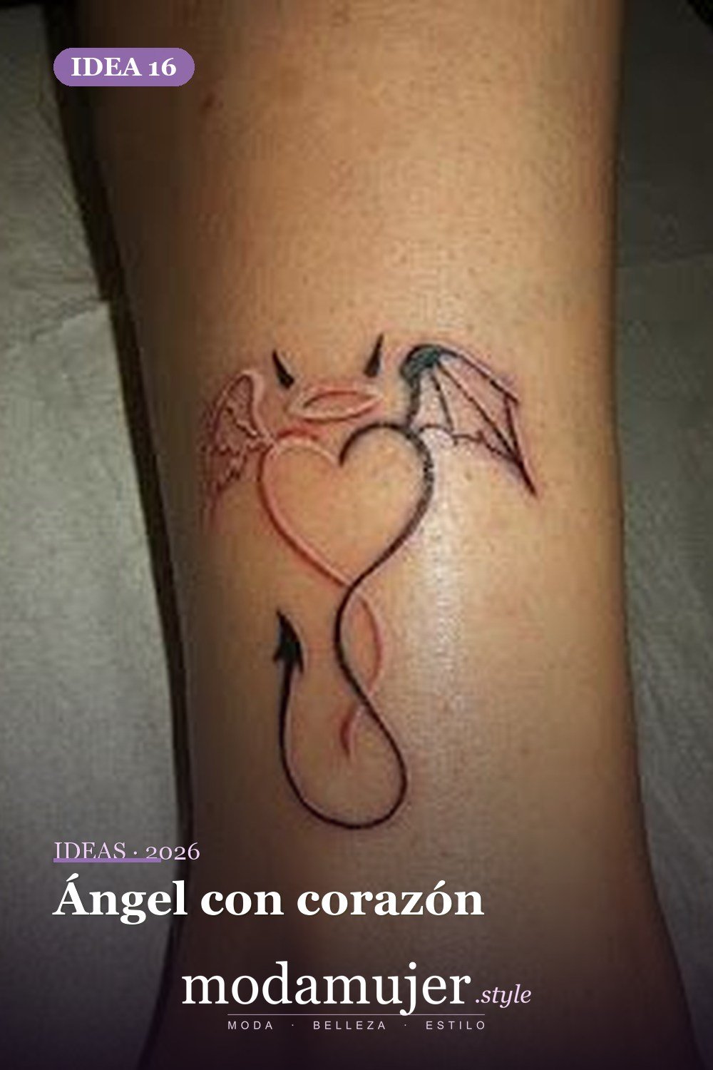 Ángel con corazón — 67 hermosos tatuajes de ángel celestial para niñas