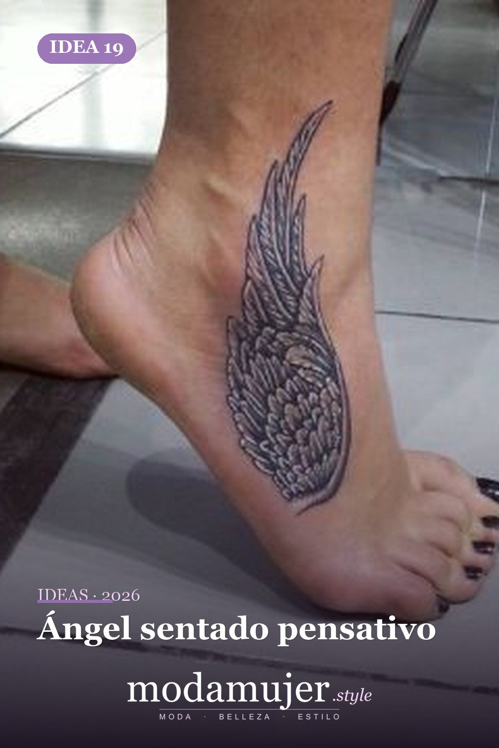 Ángel sentado pensativo — 67 hermosos tatuajes de ángel celestial para niñas