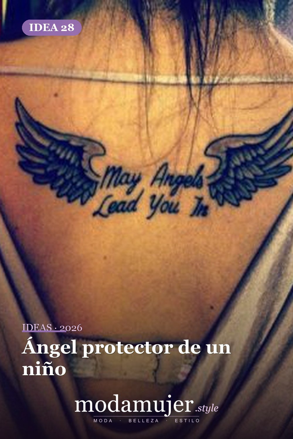 Ángel protector de un niño — 67 hermosos tatuajes de ángel celestial para niñas