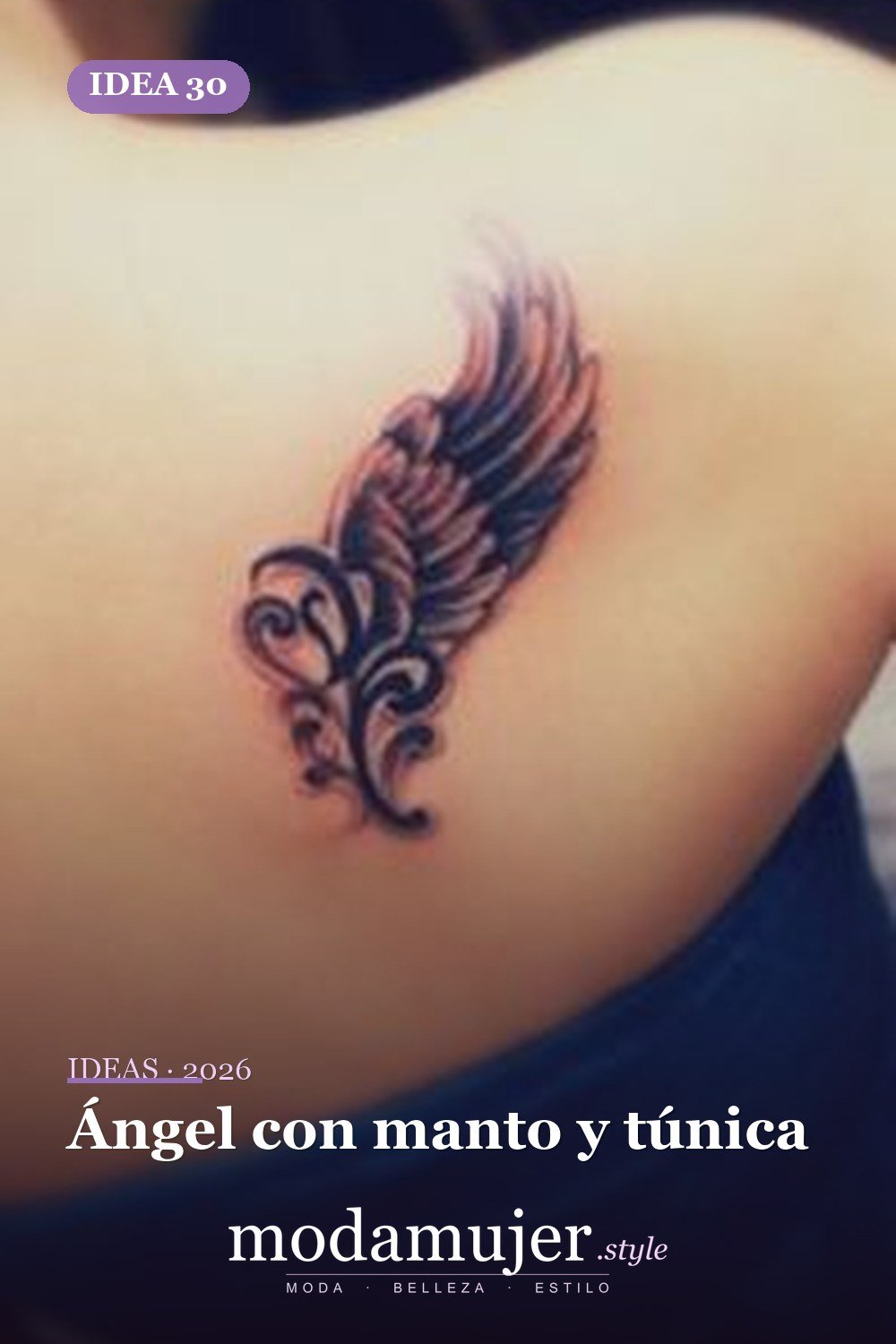 Ángel con manto y túnica — 67 hermosos tatuajes de ángel celestial para niñas