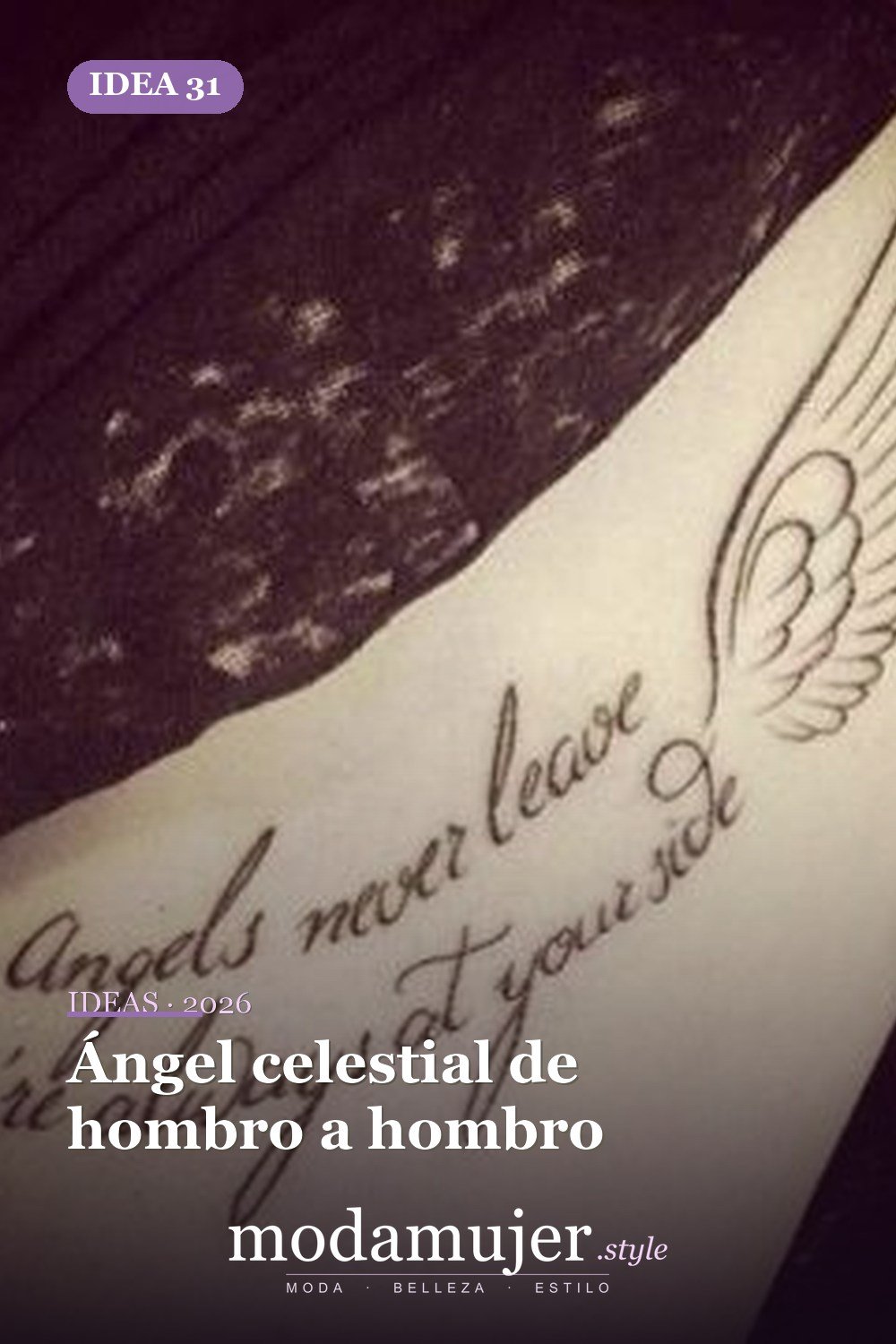 Ángel celestial de hombro a hombro — 67 hermosos tatuajes de ángel celestial para niñas