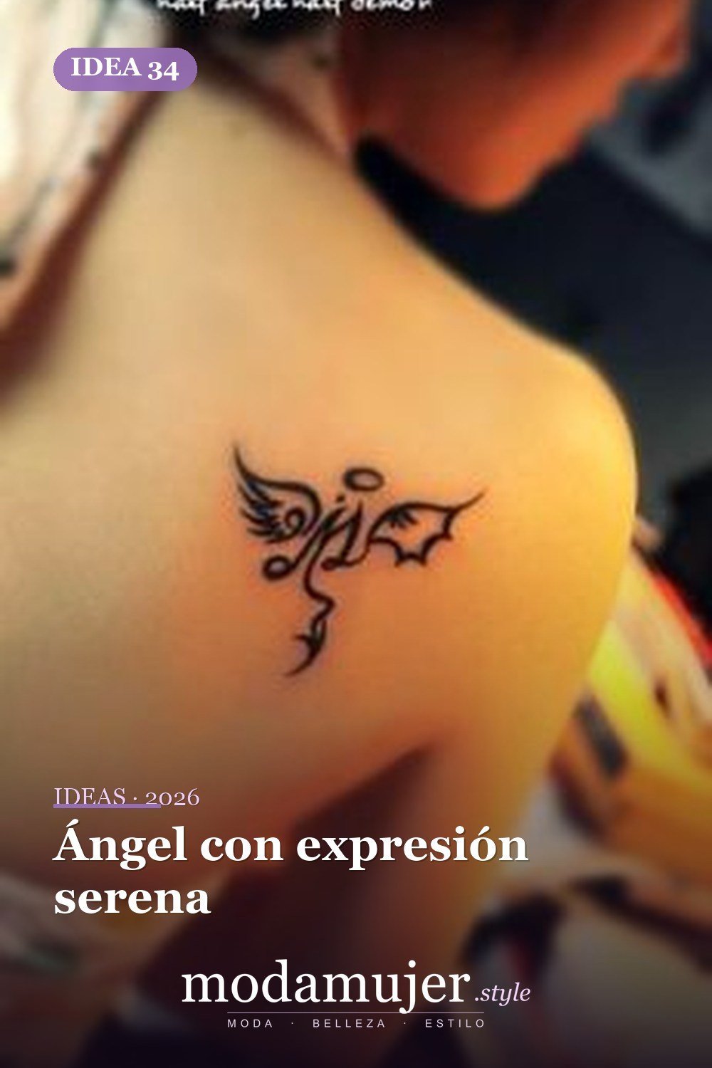Ángel con expresión serena — 67 hermosos tatuajes de ángel celestial para niñas