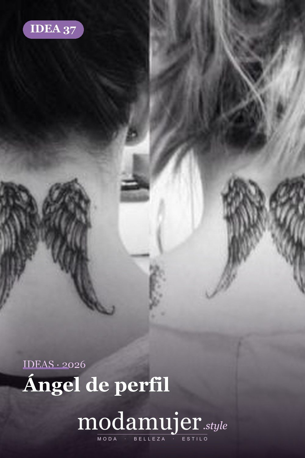 Ángel de perfil — 67 hermosos tatuajes de ángel celestial para niñas