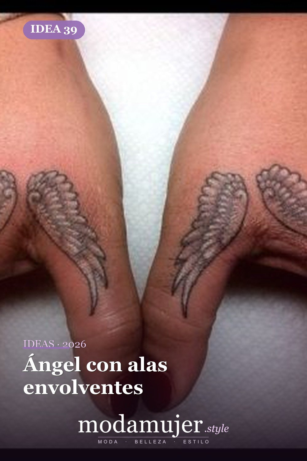 Ángel con alas envolventes — 67 hermosos tatuajes de ángel celestial para niñas