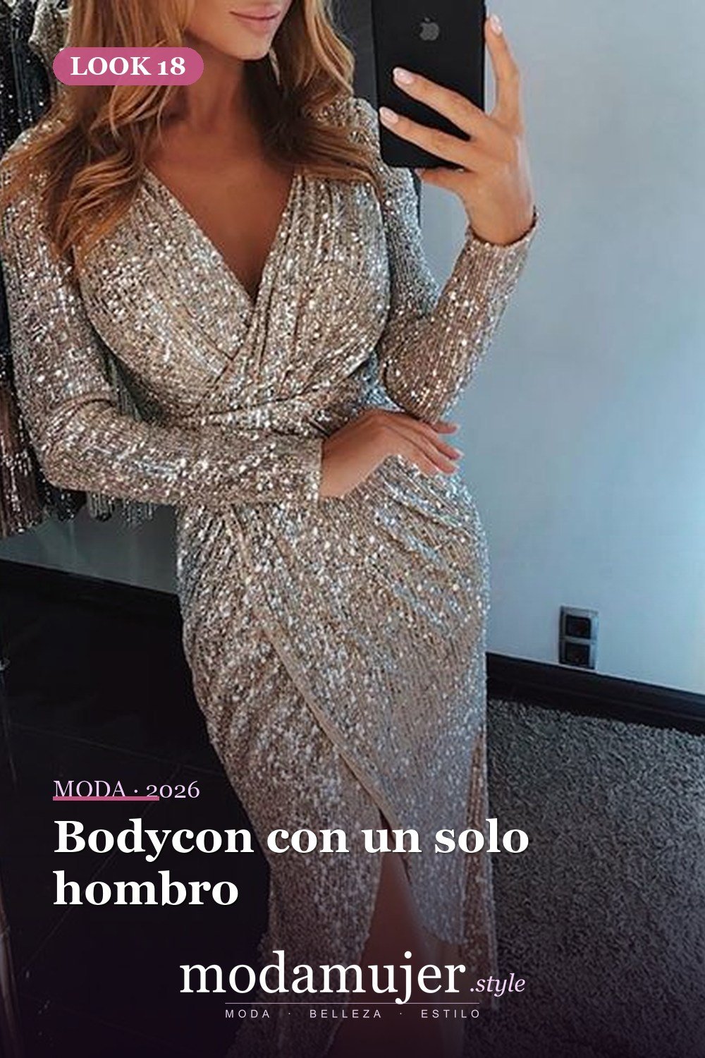 Bodycon con un solo hombro — 69 ideas atractivas de vestido bodycon para fiestas de mujer