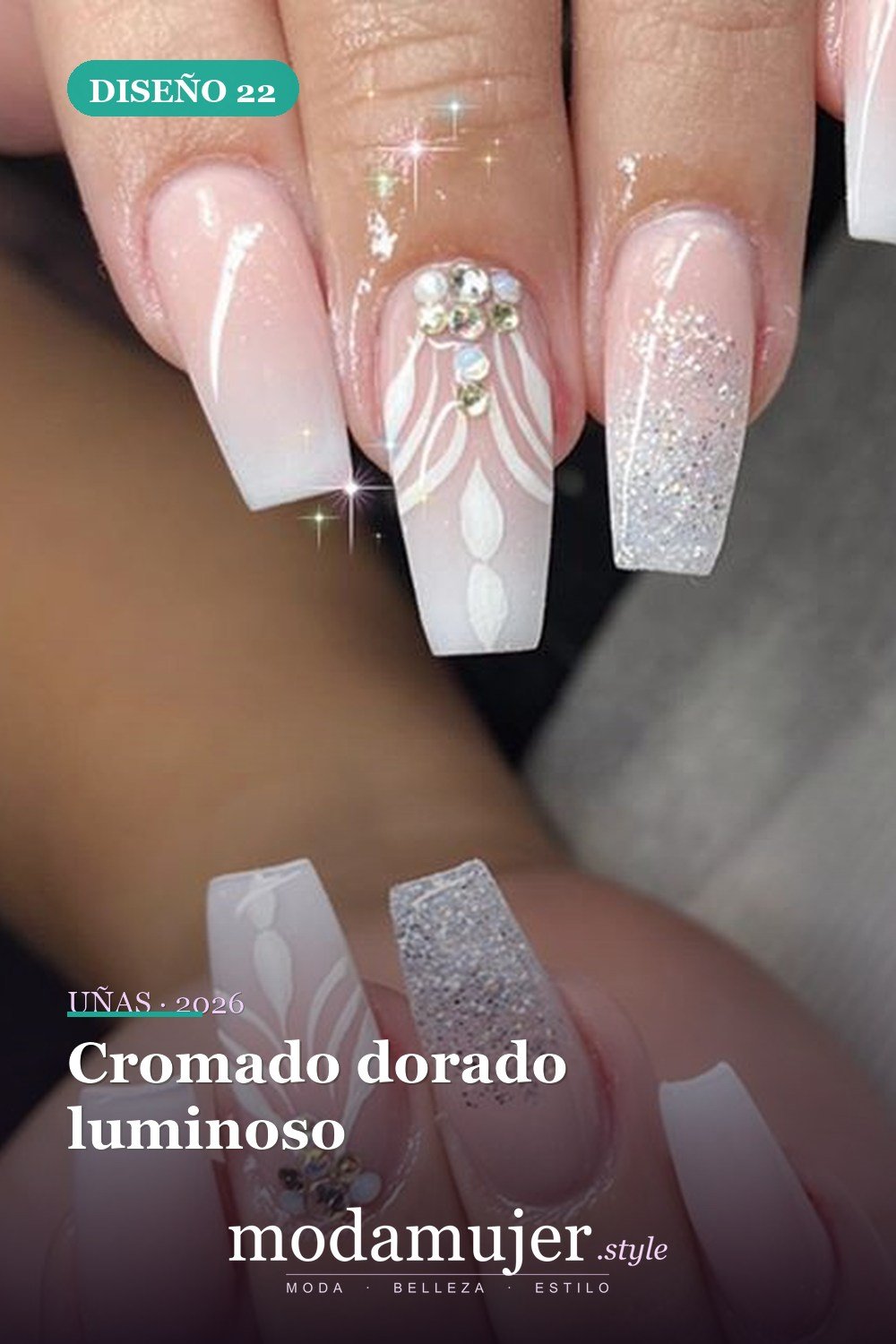 Cromado dorado luminoso — 69 ideas de diseño completo de uñas para inspirar tu próxima manicura