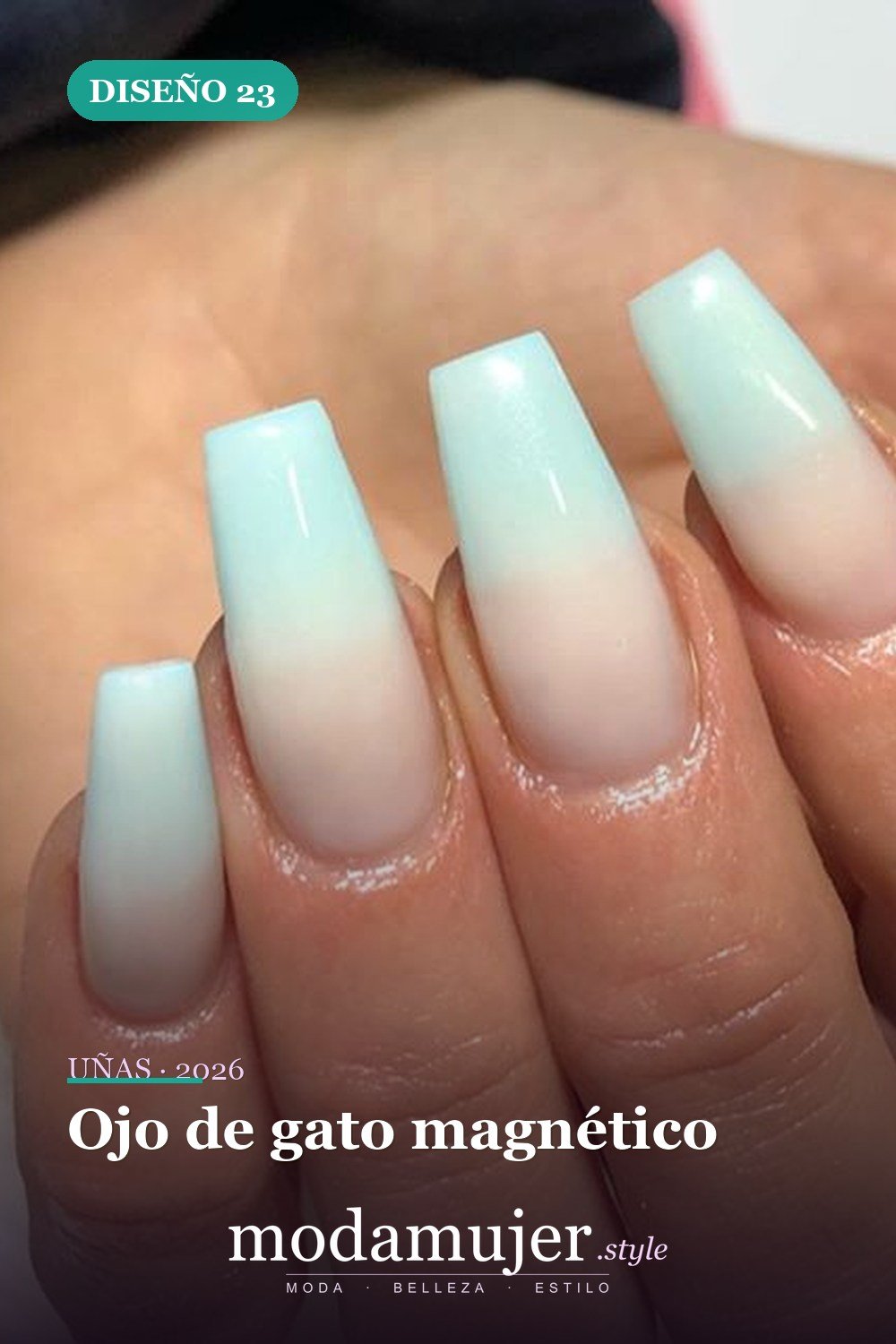 Ojo de gato magnético — 69 ideas de diseño completo de uñas para inspirar tu próxima manicura