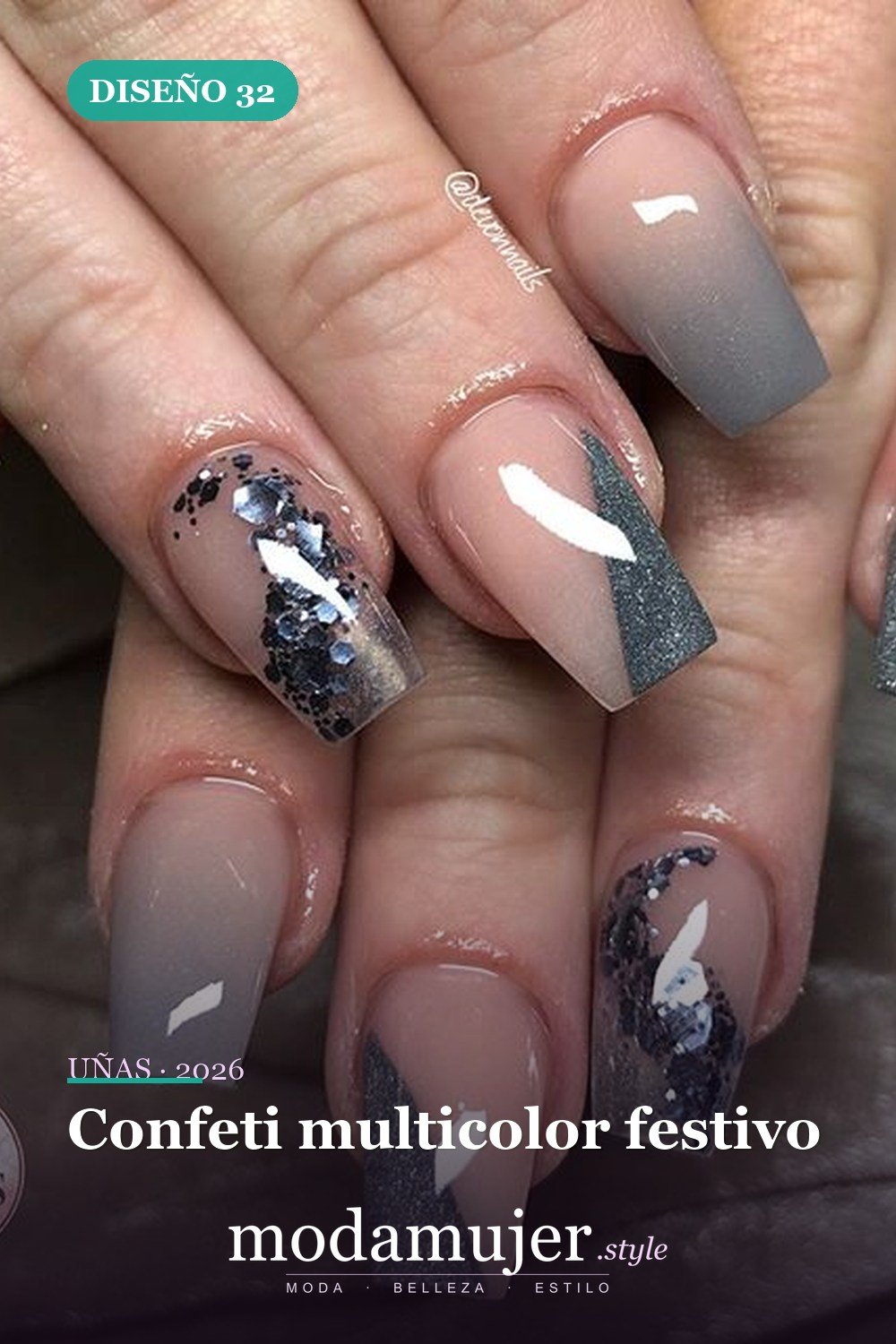 Confeti multicolor festivo — 69 ideas de diseño completo de uñas para inspirar tu próxima manicura