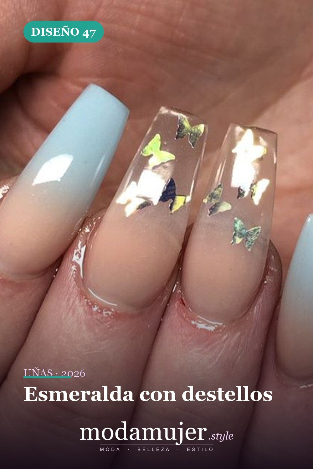 Esmeralda con destellos — 69 ideas de diseño completo de uñas para inspirar tu próxima manicura