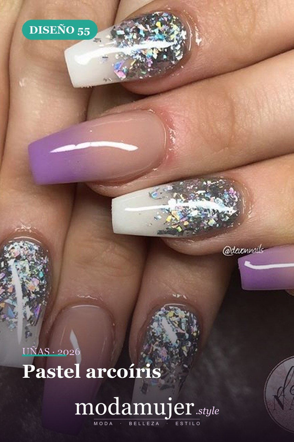 Pastel arcoíris — 69 ideas de diseño completo de uñas para inspirar tu próxima manicura