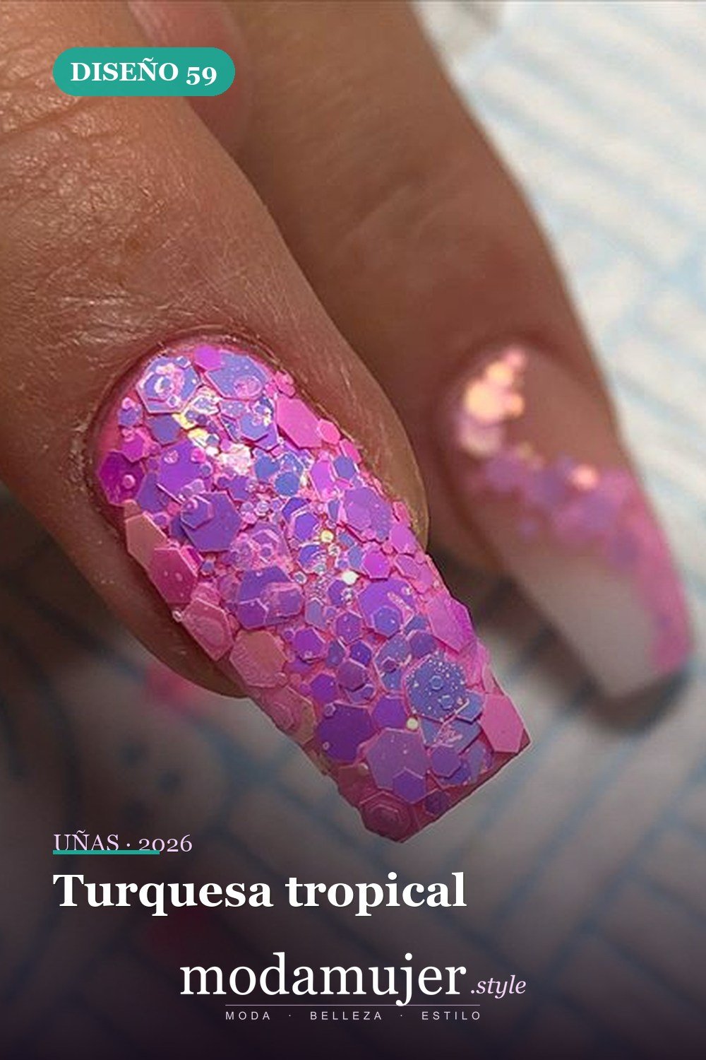 Turquesa tropical — 69 ideas de diseño completo de uñas para inspirar tu próxima manicura