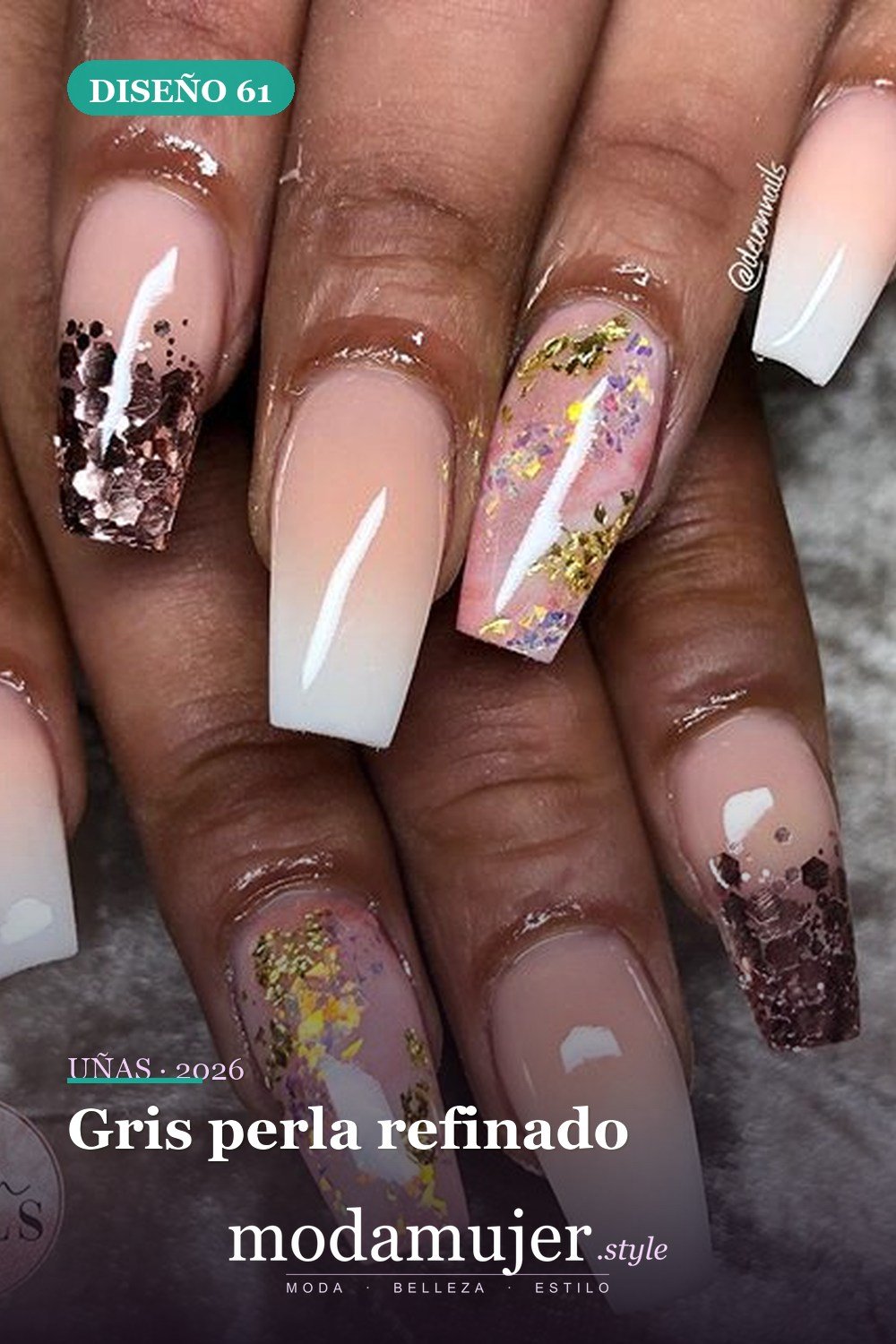 Gris perla refinado — 69 ideas de diseño completo de uñas para inspirar tu próxima manicura