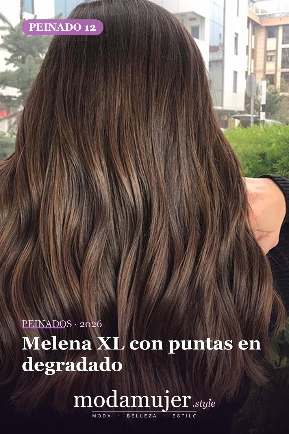 Melena XL con puntas en degradado — 72 peinados de moda cabello largo