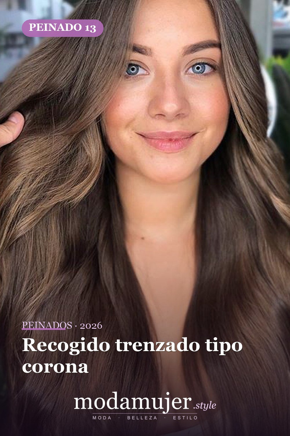 Recogido trenzado tipo corona — 72 peinados de moda cabello largo