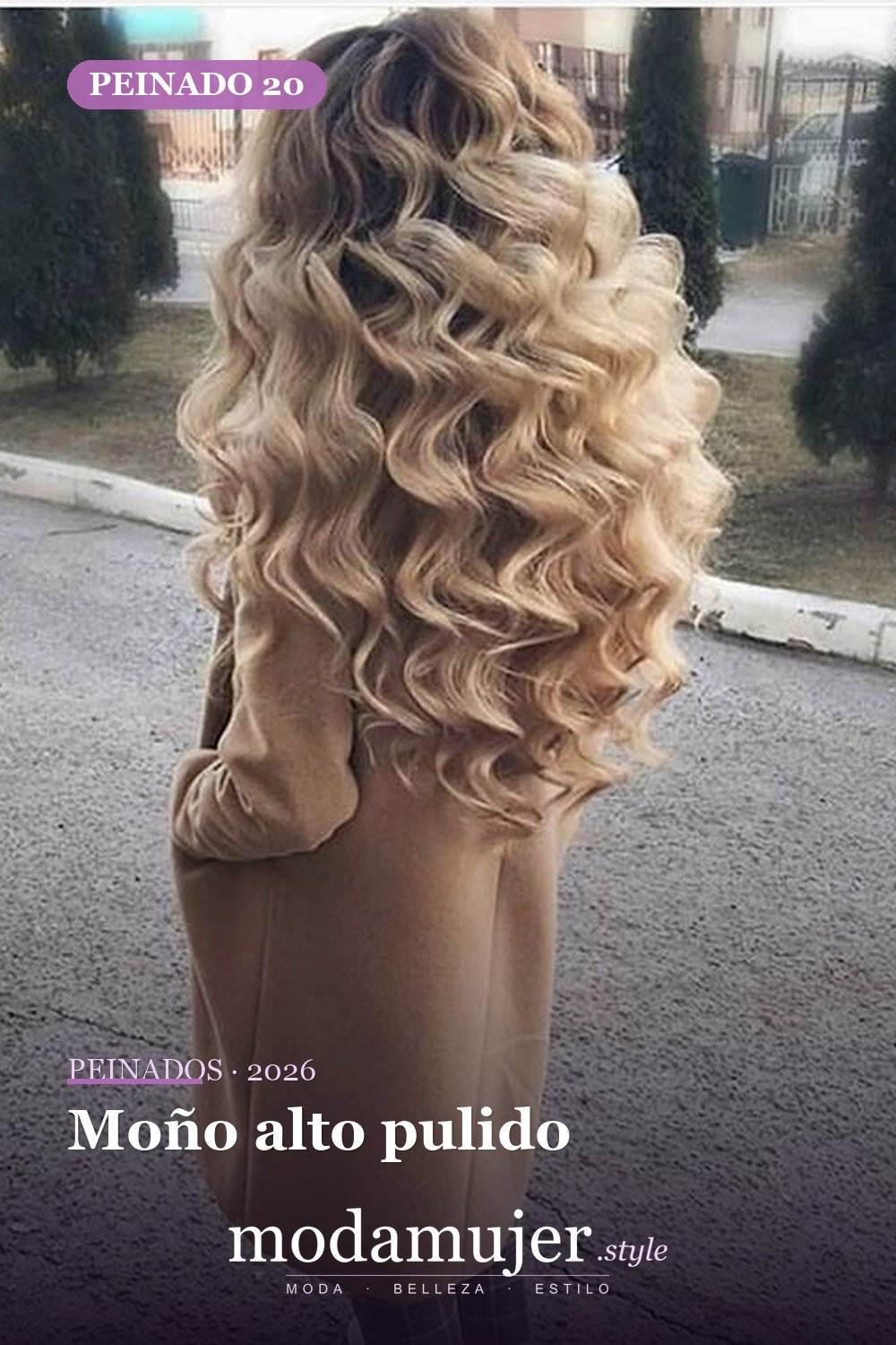 Moño alto pulido — 72 peinados de moda cabello largo