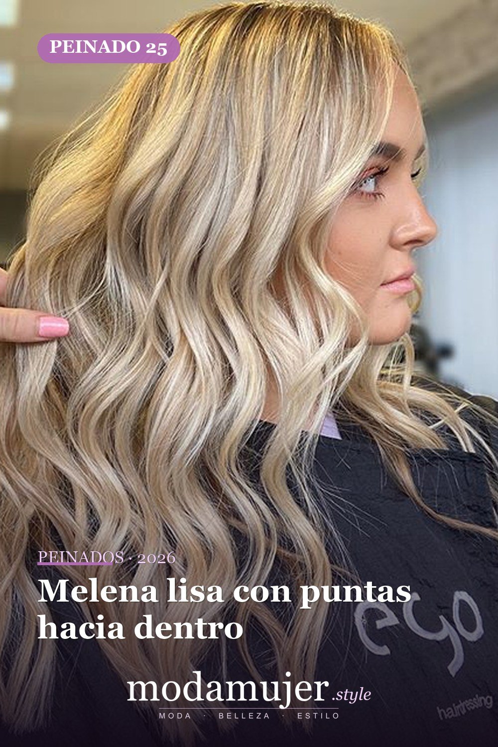 Melena lisa con puntas hacia dentro — 72 peinados de moda cabello largo