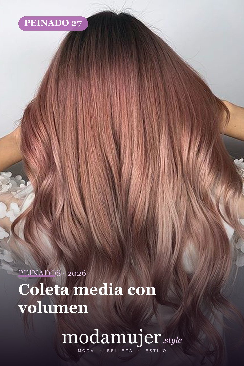 Coleta media con volumen — 72 peinados de moda cabello largo