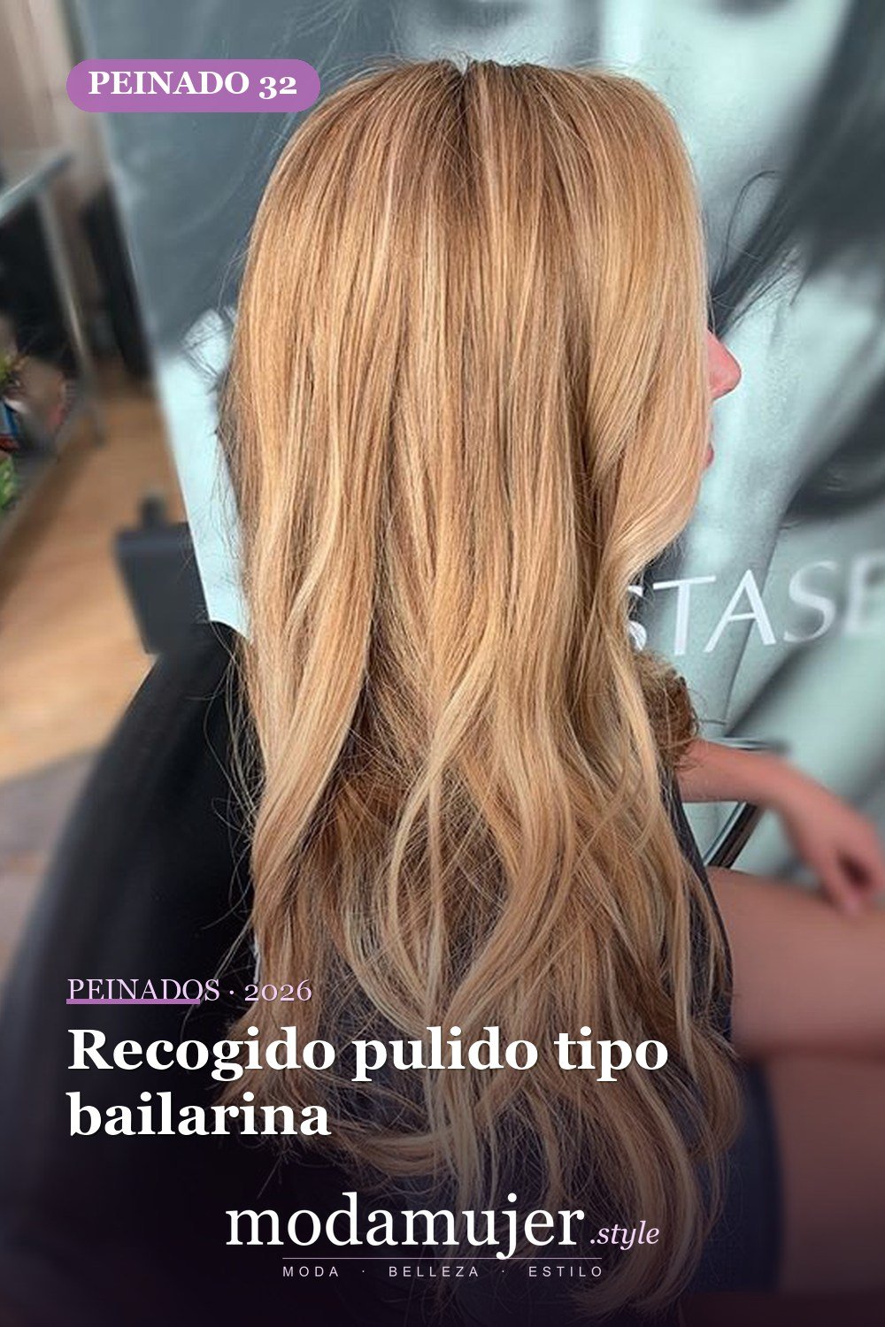 Recogido pulido tipo bailarina — 72 peinados de moda cabello largo