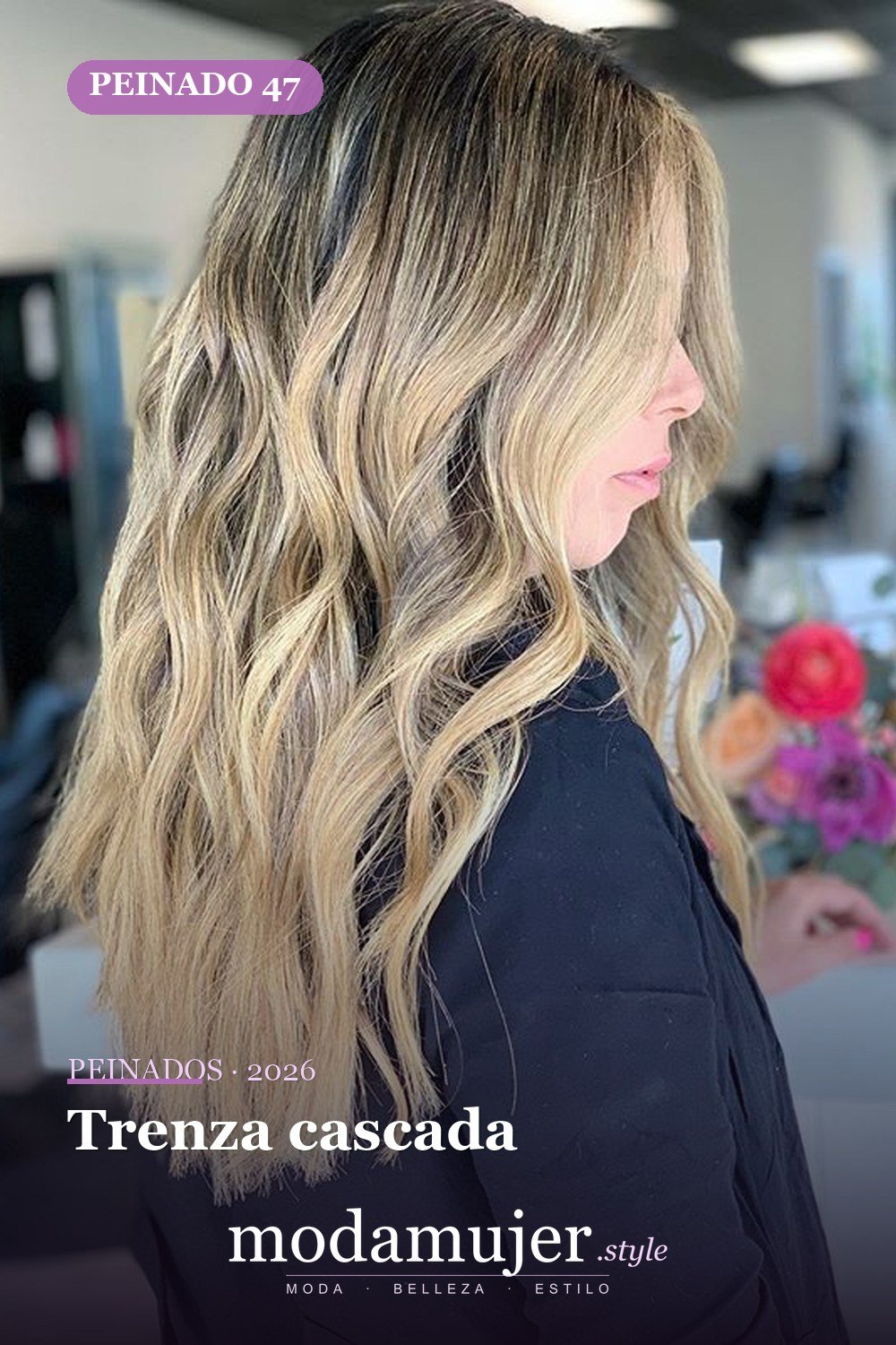 Trenza cascada — 72 peinados de moda cabello largo