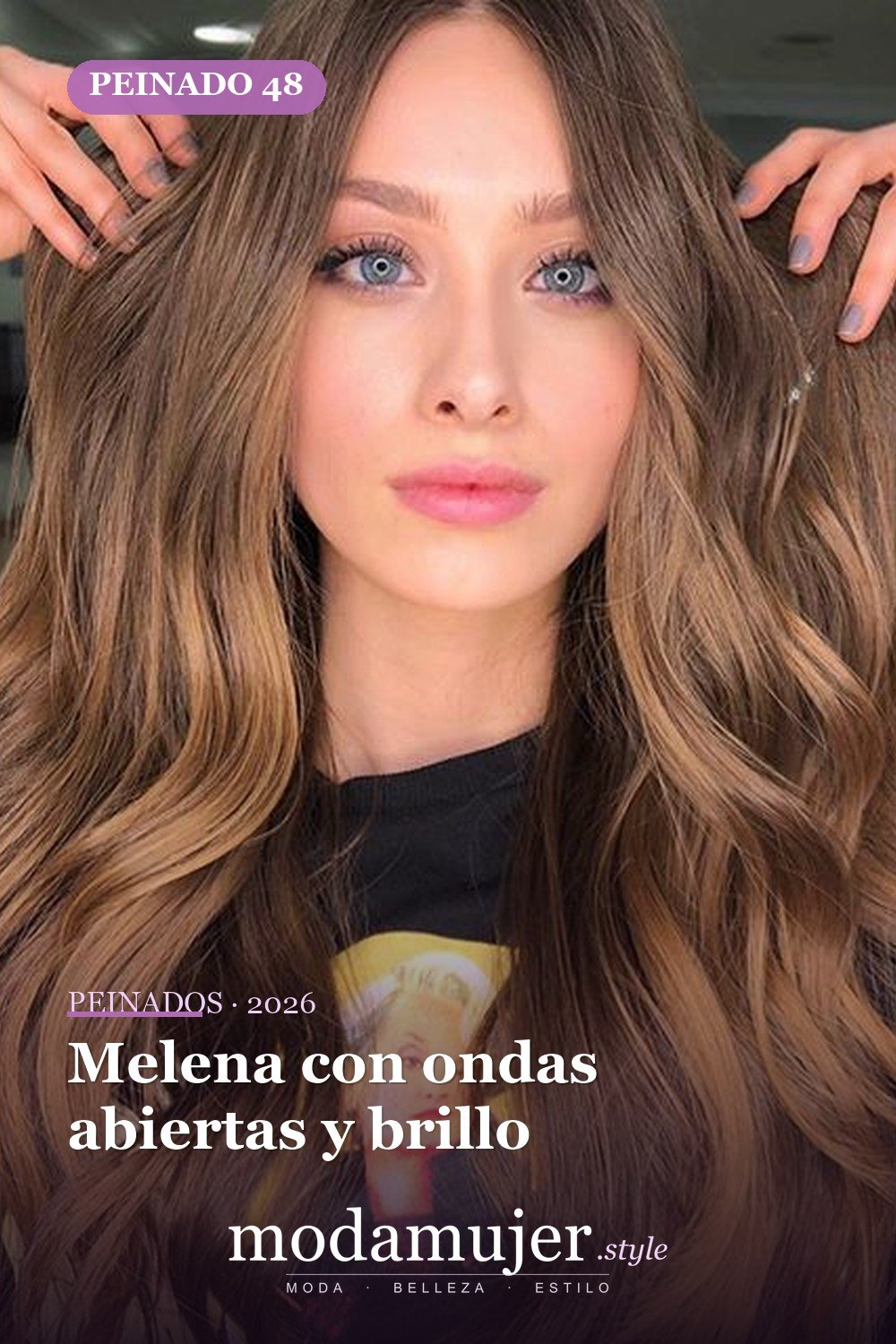 Melena con ondas abiertas y brillo — 72 peinados de moda cabello largo