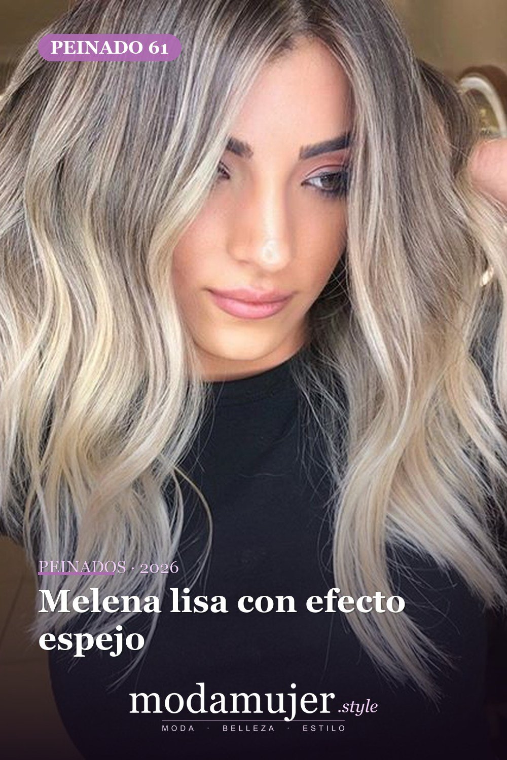 Melena lisa con efecto espejo — 72 peinados de moda cabello largo