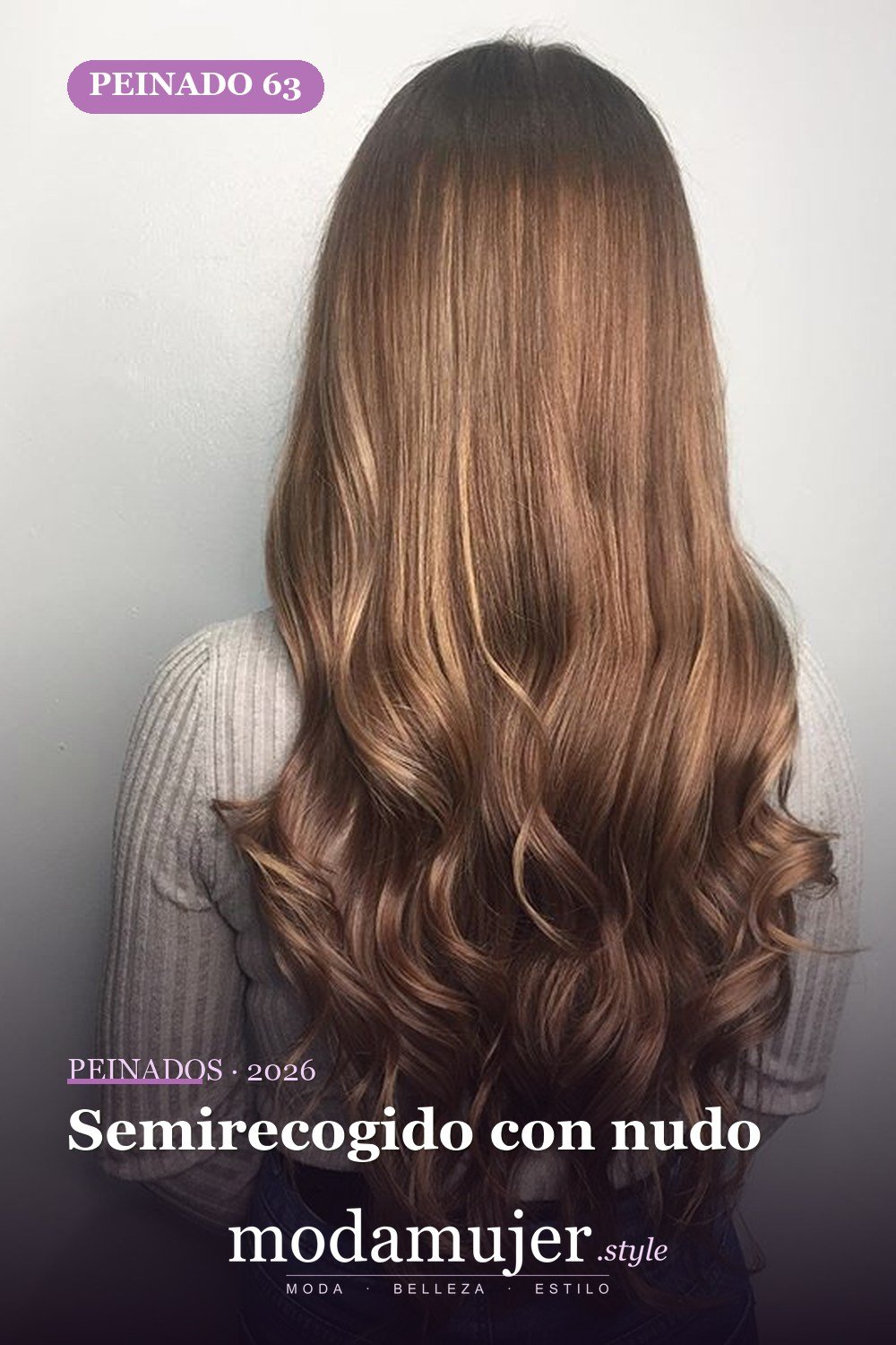Semirecogido con nudo — 72 peinados de moda cabello largo