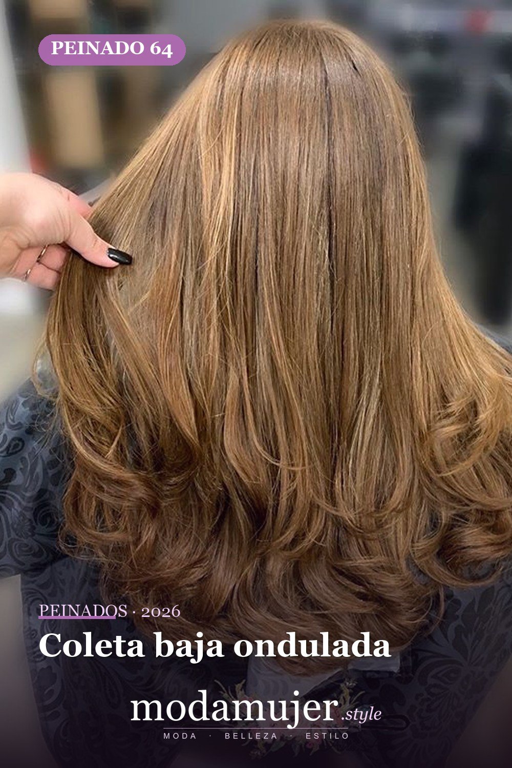 Coleta baja ondulada — 72 peinados de moda cabello largo