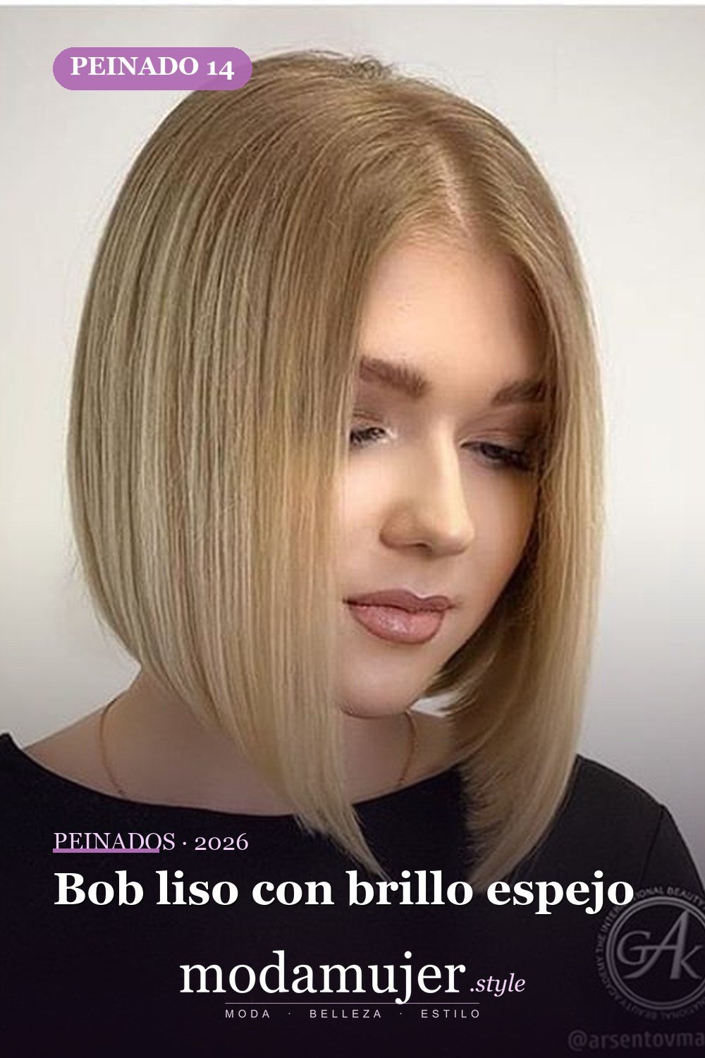 Bob liso con brillo espejo — 72 peinados súper elegantes cortos Bob