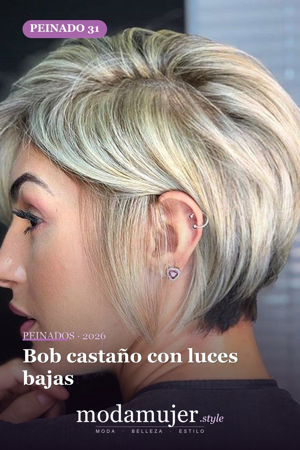 Bob castaño con luces bajas — 72 peinados súper elegantes cortos Bob