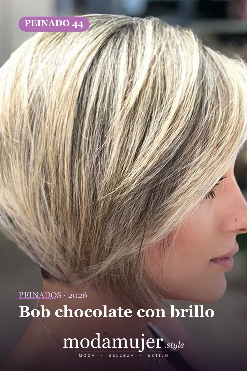 Bob chocolate con brillo — 72 peinados súper elegantes cortos Bob