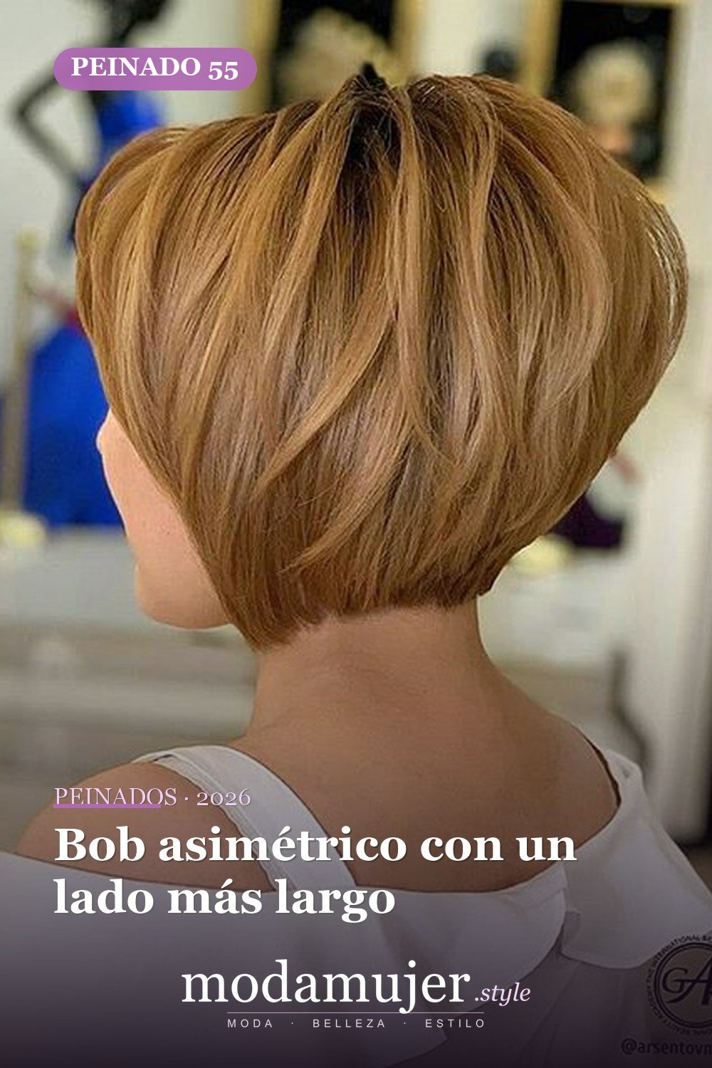 Bob asimétrico con un lado más largo — 72 peinados súper elegantes cortos Bob