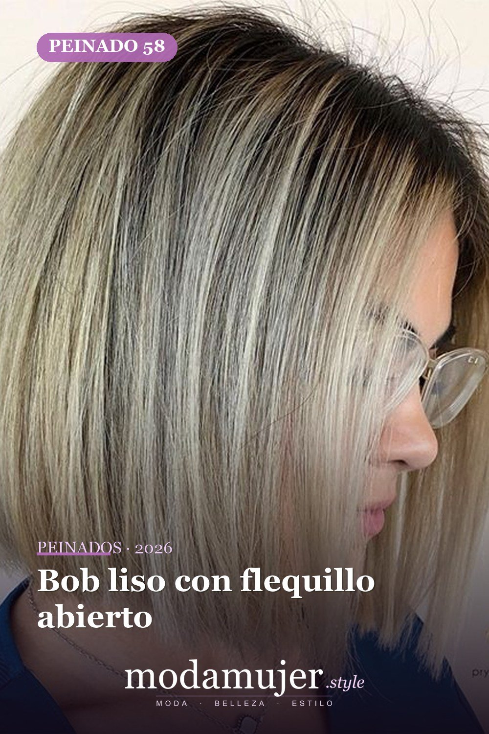 Bob liso con flequillo abierto — 72 peinados súper elegantes cortos Bob