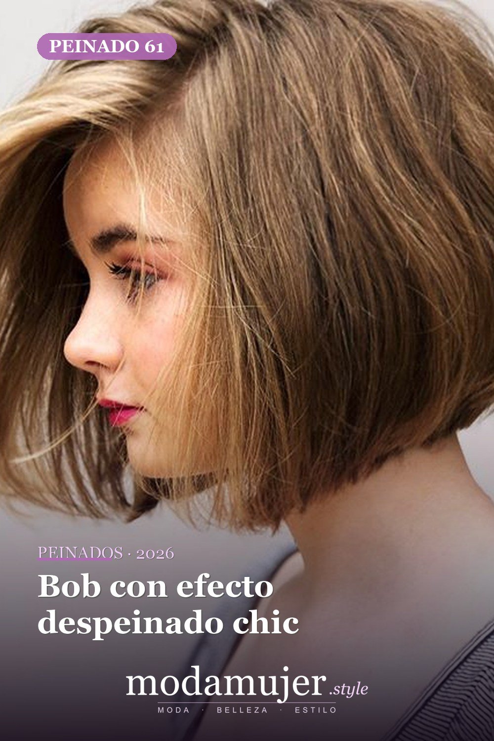 Bob con efecto despeinado chic — 72 peinados súper elegantes cortos Bob