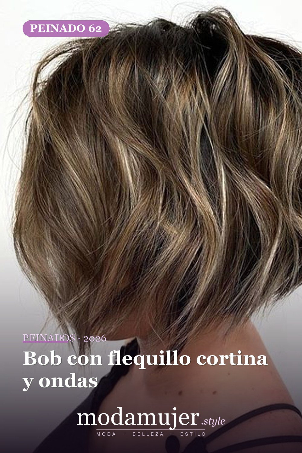 Bob con flequillo cortina y ondas — 72 peinados súper elegantes cortos Bob