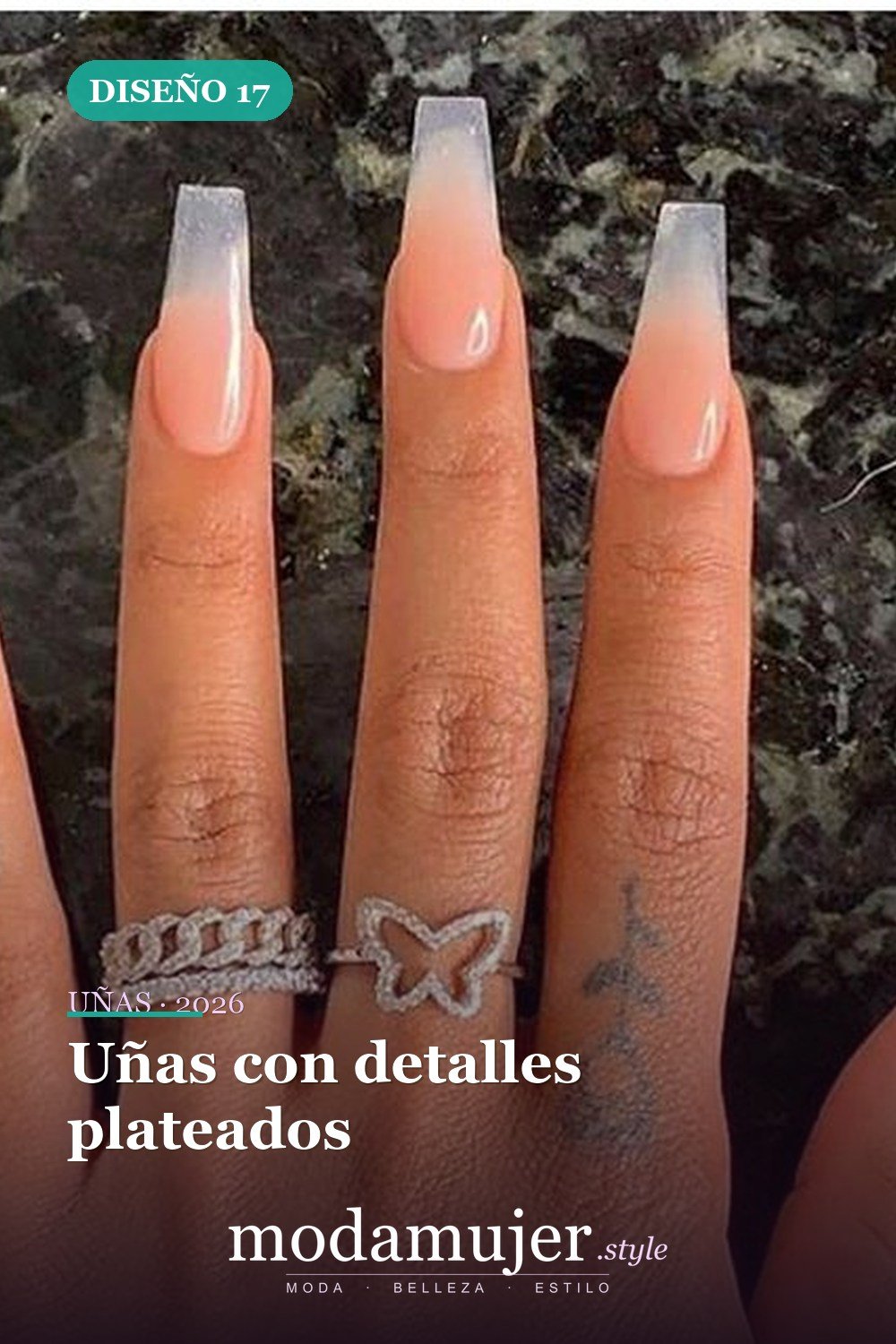 Uñas con detalles plateados — 73 fotos inspiradas en diseño de uñas